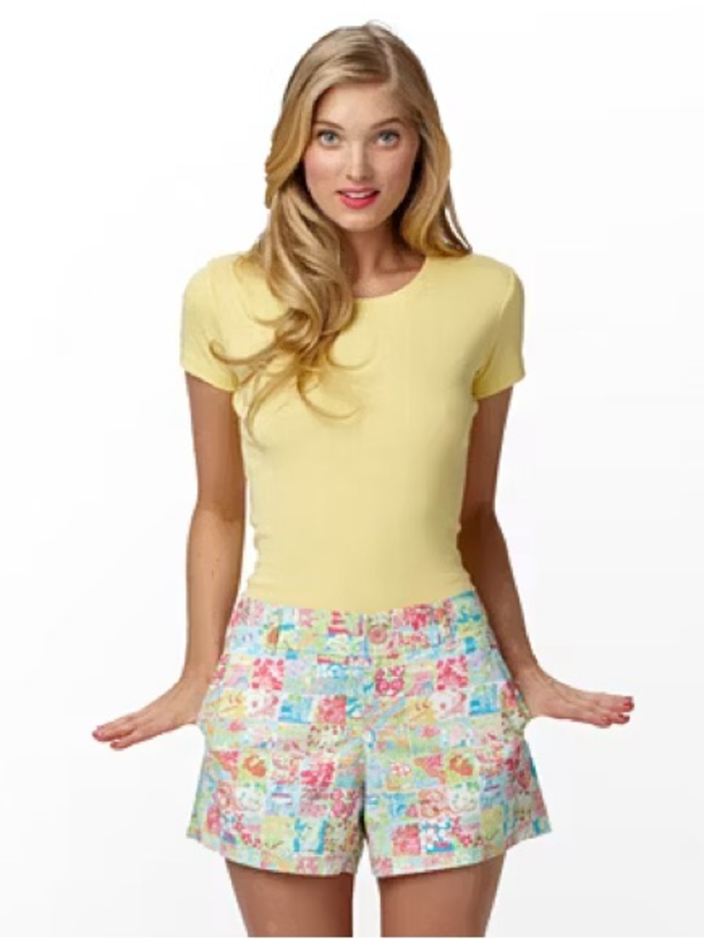 Lilly Pulitzer Callahan Shorts Women’s 2 Multi Mini Lillys State of Mind Patch